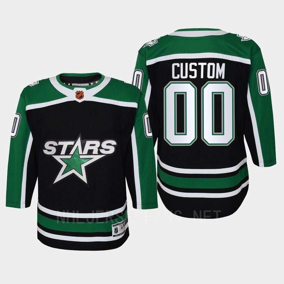 Custom 00 Dallas Stars 2022 Special Edition 2.0 Retro Youth Jersey Black - JS209 
