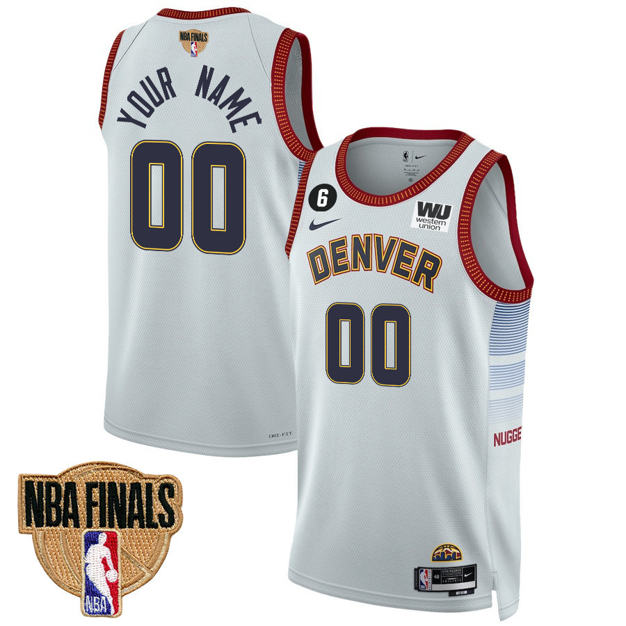 Custom 00 Denver Nuggets Final Champions 2023 Swingman YOUTH Jersey - White - JS639 