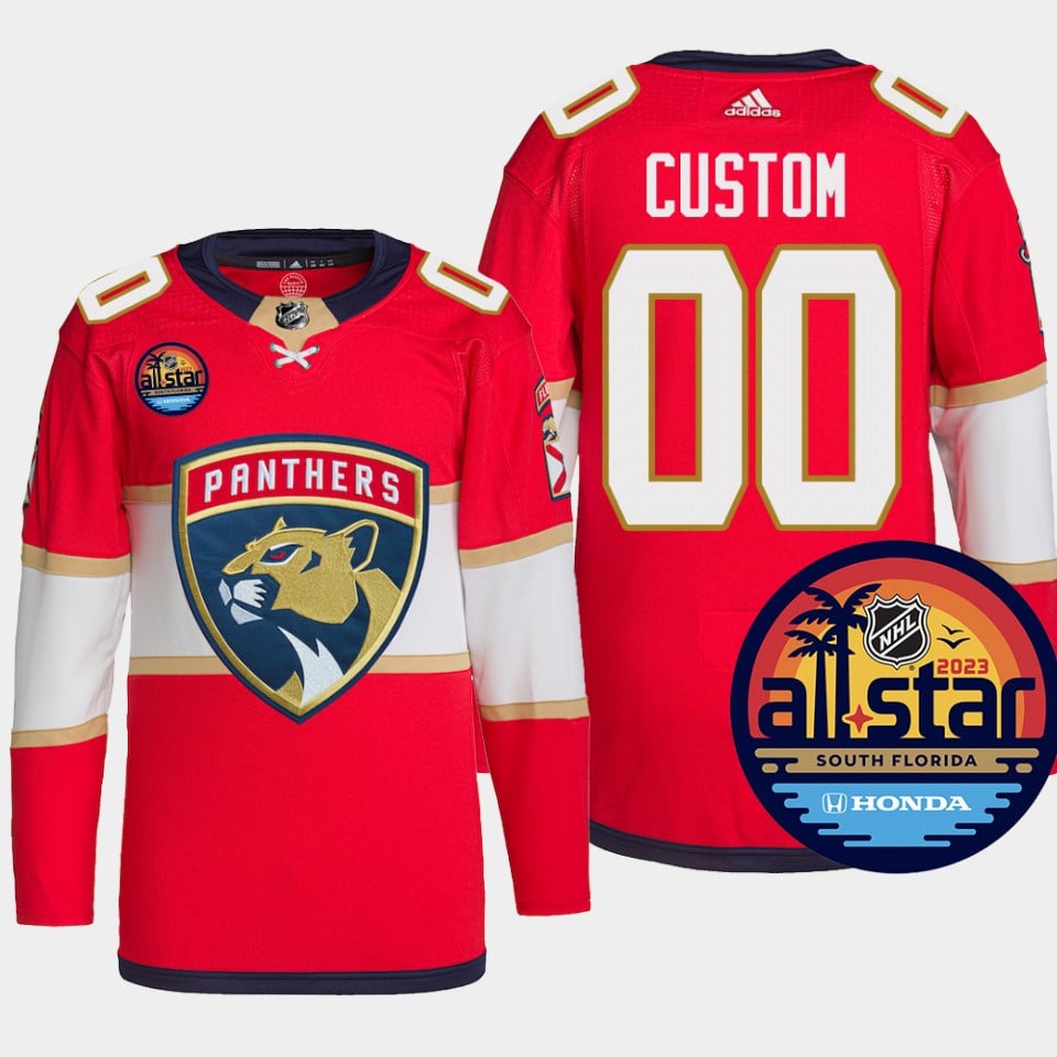Custom 00 Florida Panthers Red Jersey 2023 All-Star - JS264 