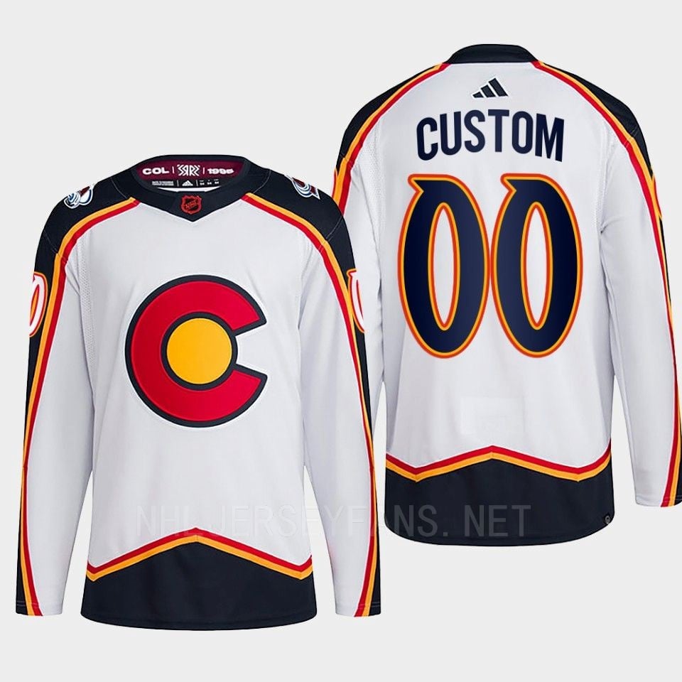 Custom 00 Reverse Retro 2.0 2022 Colorado Avalanche White Jersey Primegreen - JS967 