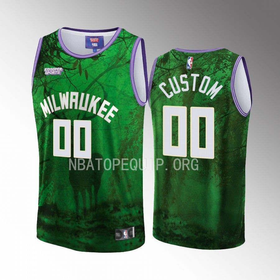 Custom Milwaukee Bucks NBA & KidSuper Studios Unisex Hometown Jersey - JS286 