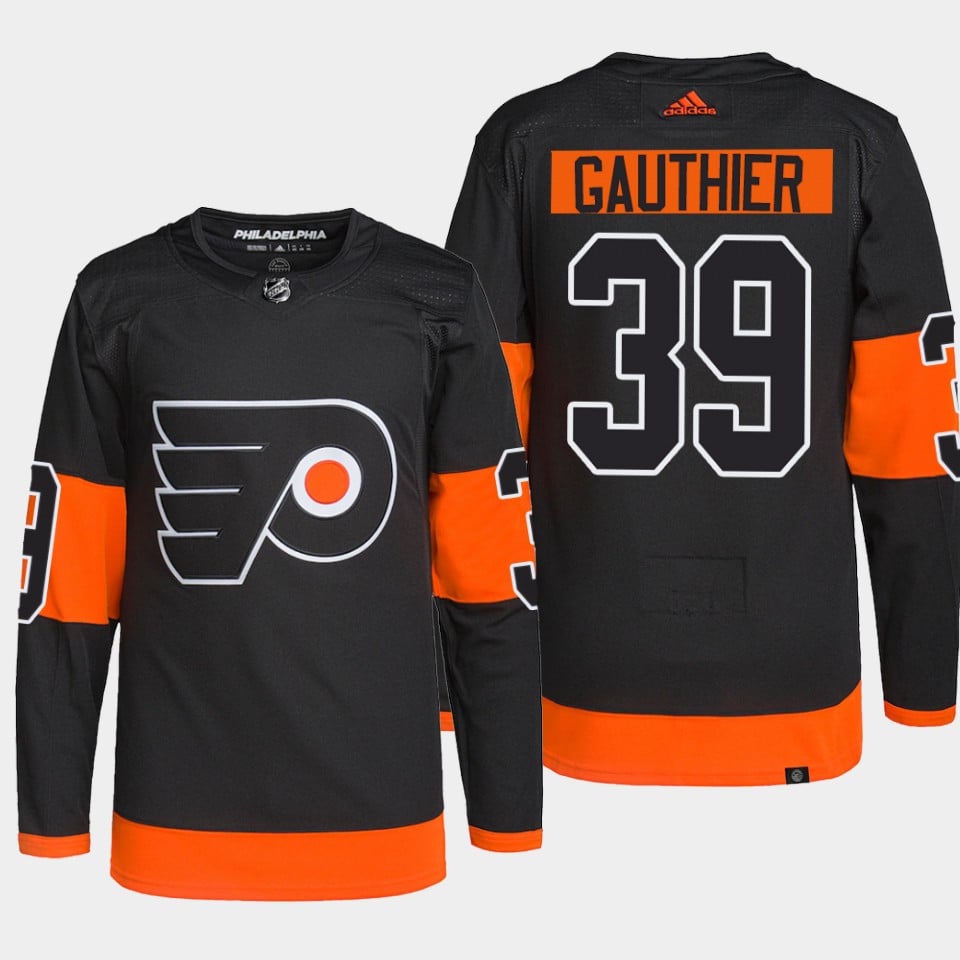 Cutter Gauthier 39 Philadelphia Flyers Black Jersey Primegreen Alternate - JS440 
