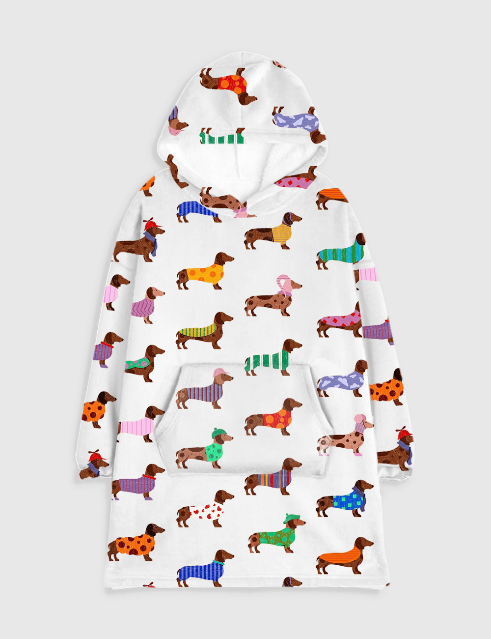 Dachshund Cute Dog Flannel Blanket Hoodie