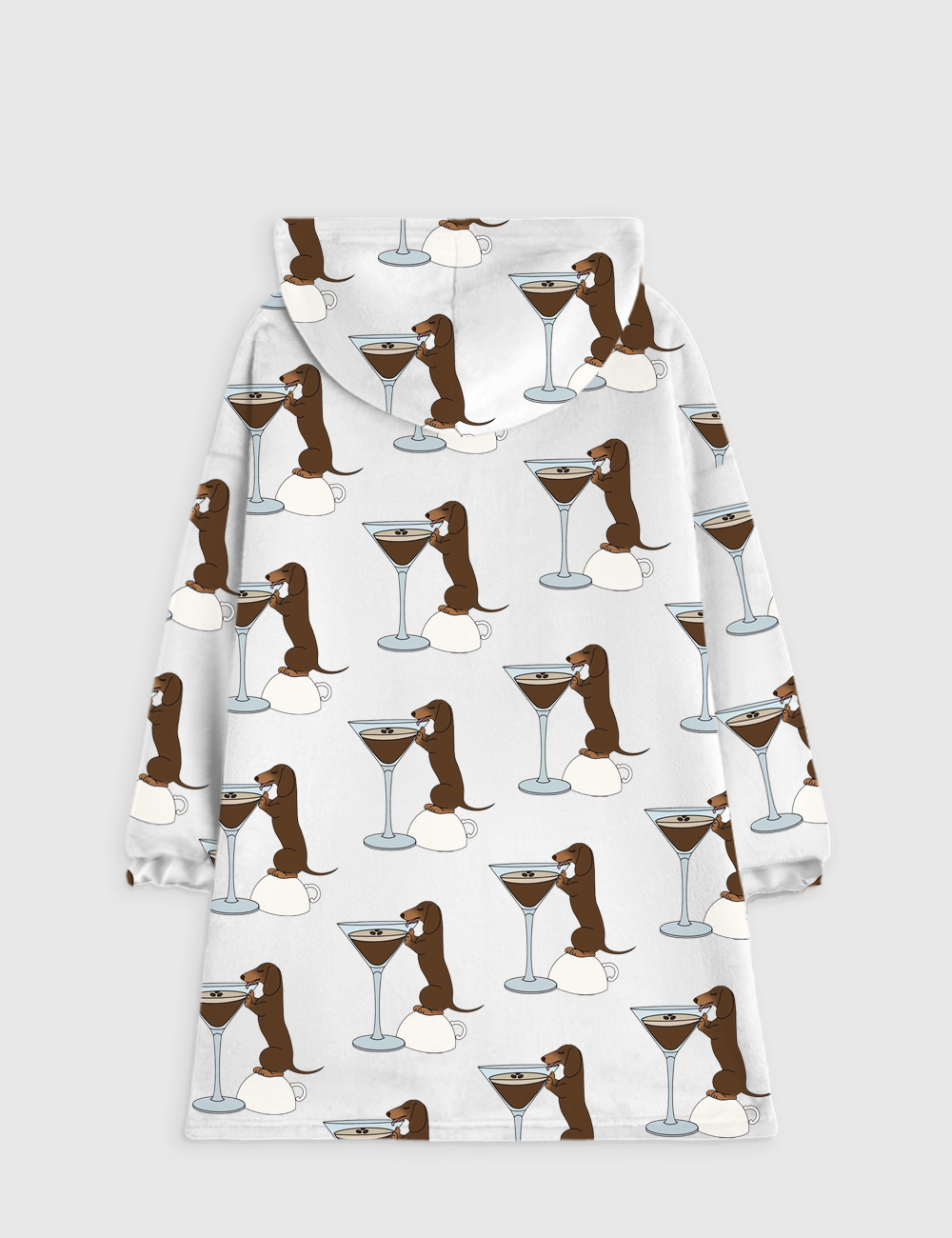 Alternative view of Dachshund Teeni Weeni Espresso Martini Flannel Blanket Hoodie