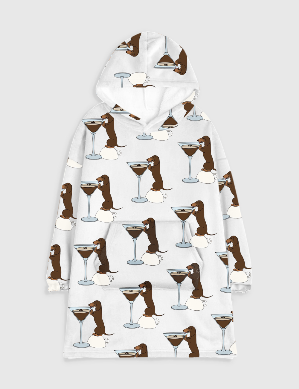 Dachshund Teeni Weeni Espresso Martini Flannel Blanket Hoodie