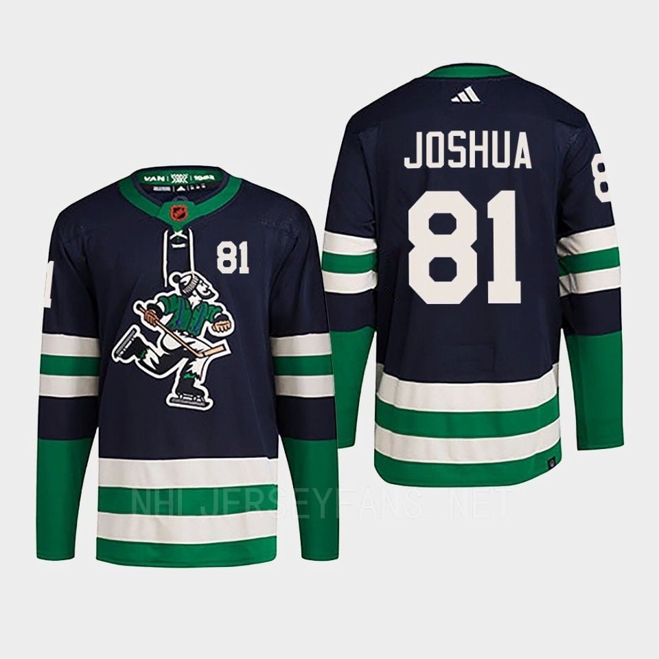 Dakota Joshua 81 Reverse Retro 2.0 2022 Vancouver Canucks Navy Jersey Primegreen - JS492 