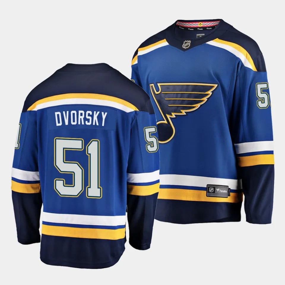 Dalibor Dvorsky #51 St. Louis Blues 2023 Draft Home Men Jersey - Navy - JS727 