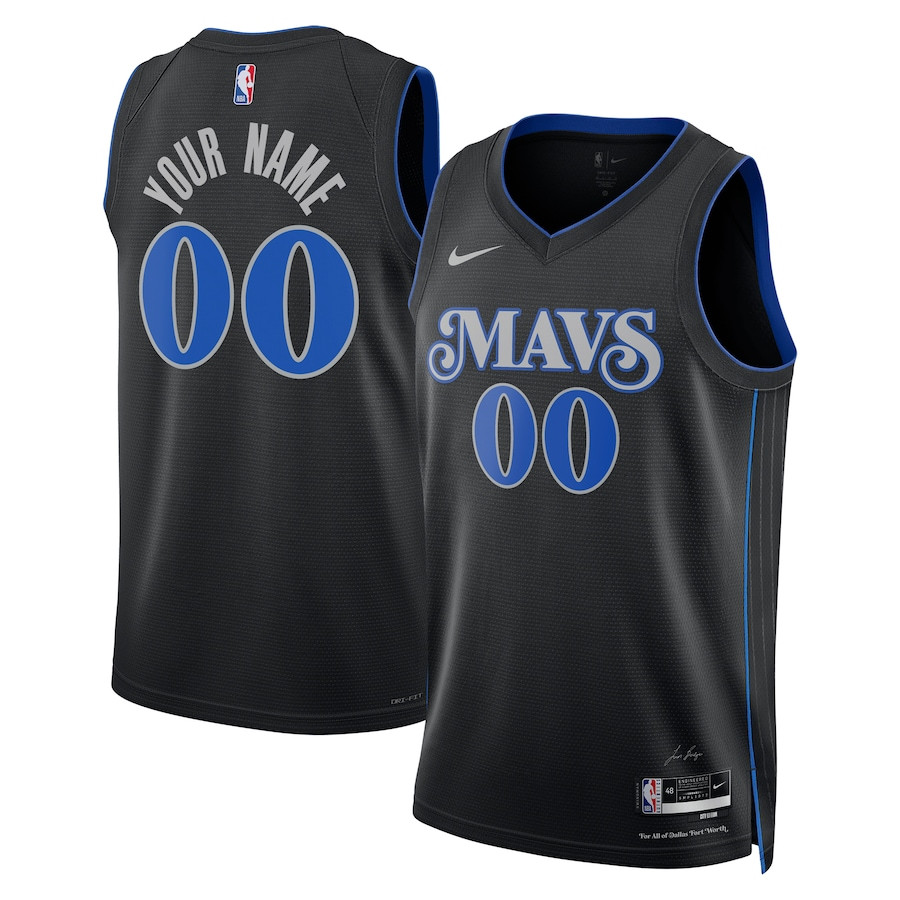 Dallas Mavericks 2023/24 City Edition Swingman Custom Jersey - Black - JS950 