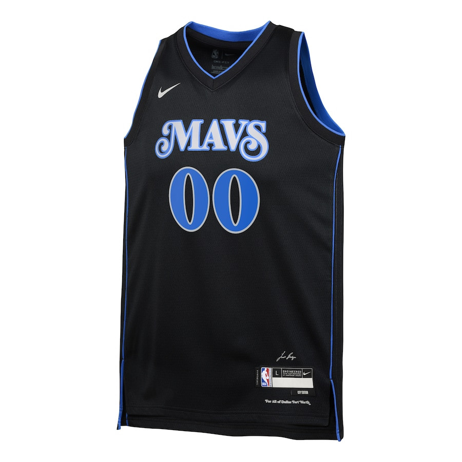 Alternative view of Dallas Mavericks 2023/24 City Edition Swingman Custom YOUTH Jersey - Black - JS226 