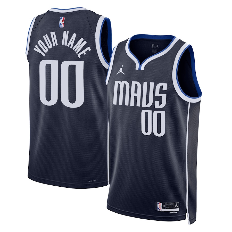 Dallas Mavericks 2023/24 Statement Swingman Custom Men Jersey - Navy - JS289 