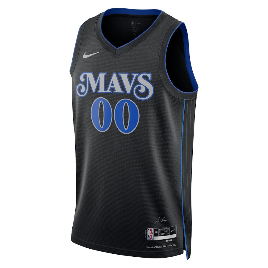 Alternative view of Dallas Mavericks 2023/24 Swingman Jersey Customized - City Edition - Black - JS600 