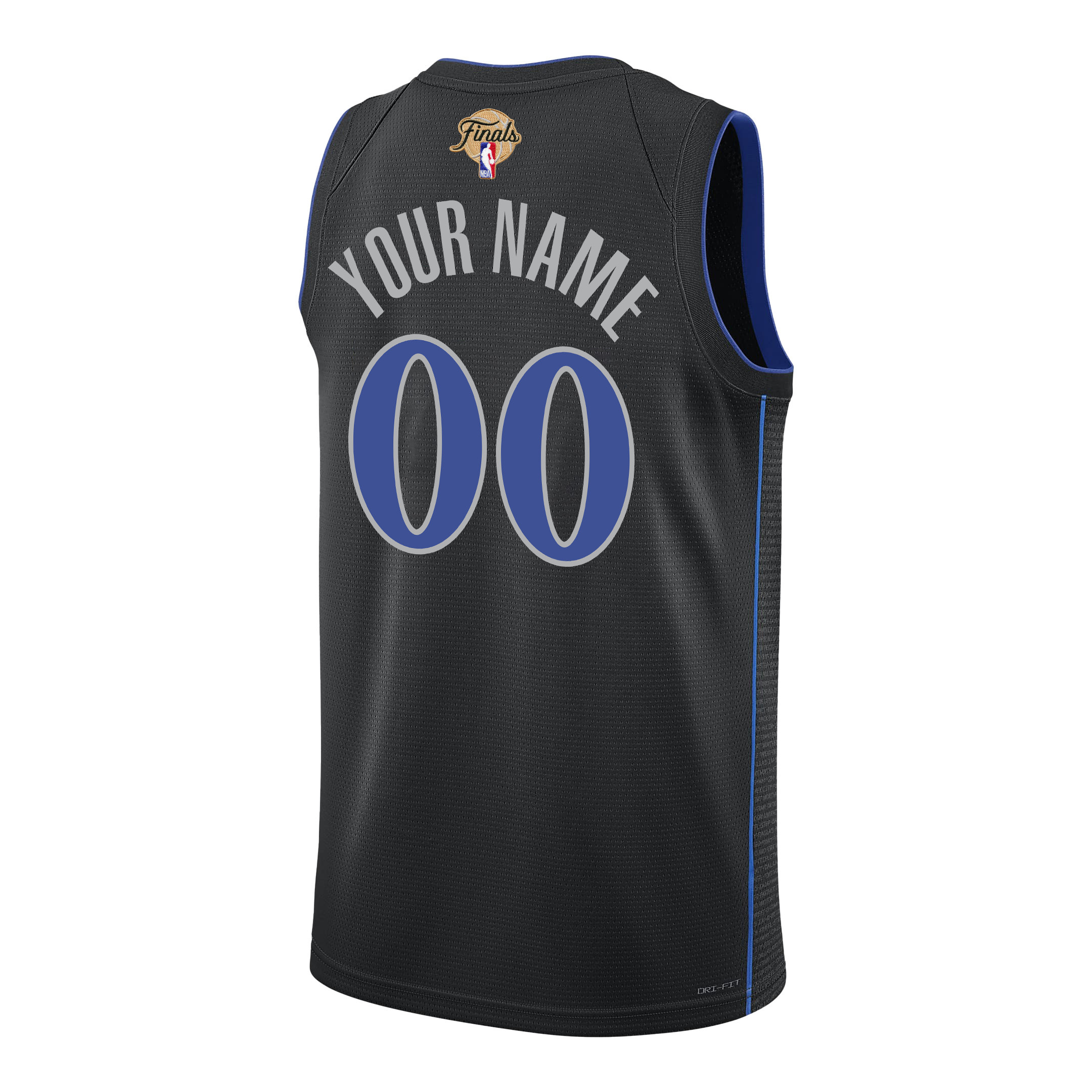 Alternative view of Dallas Mavericks 2024 FINALS PATCH Swingman Jersey Customized - City Edition - Black - JS787 