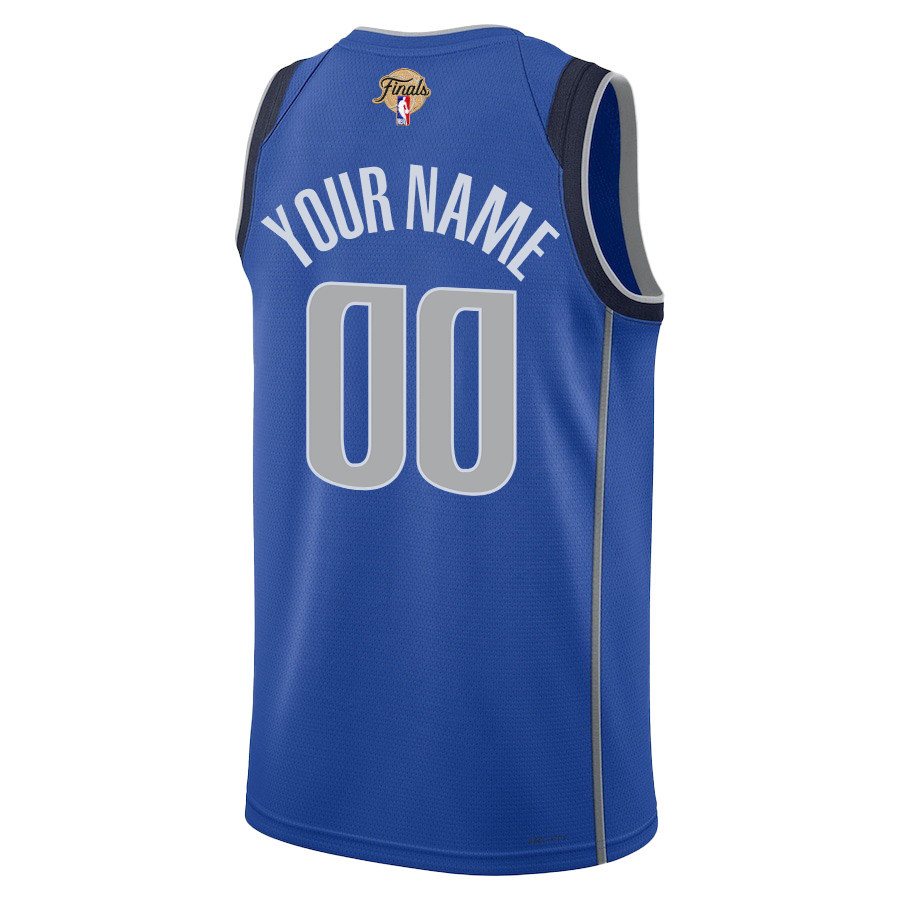 Alternative view of Dallas Mavericks 2024 FINALS PATCH Swingman Jersey Customized - Icon Edition - Blue - JS427 