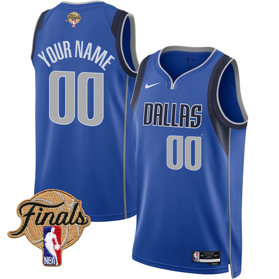 Dallas Mavericks 2024 FINALS PATCH Swingman Jersey Customized - Icon Edition - Blue - JS427 