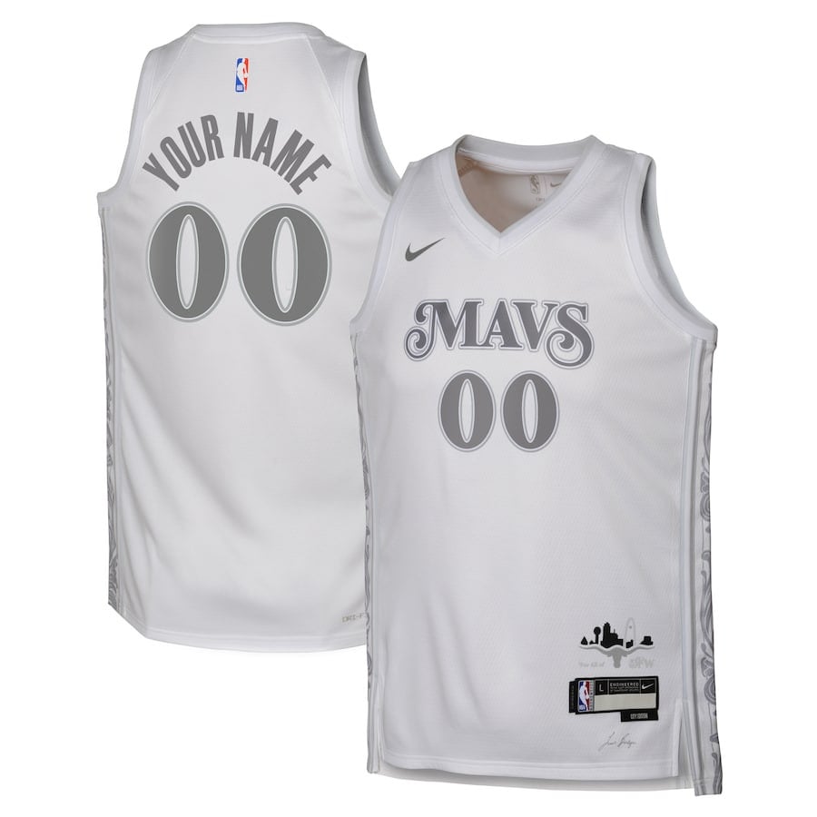 Dallas Mavericks 2024/25 Swingman Custom YOUTH Jersey - City Edition - White - JS250 