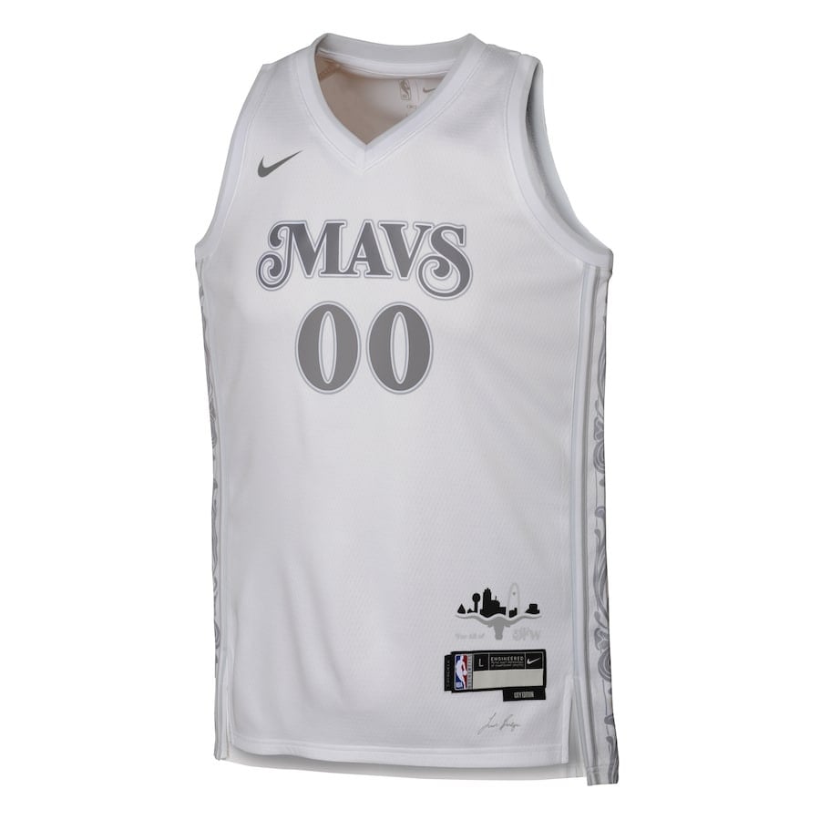 Alternative view of Dallas Mavericks 2024/25 Swingman Custom YOUTH Jersey - City Edition - White - JS250 