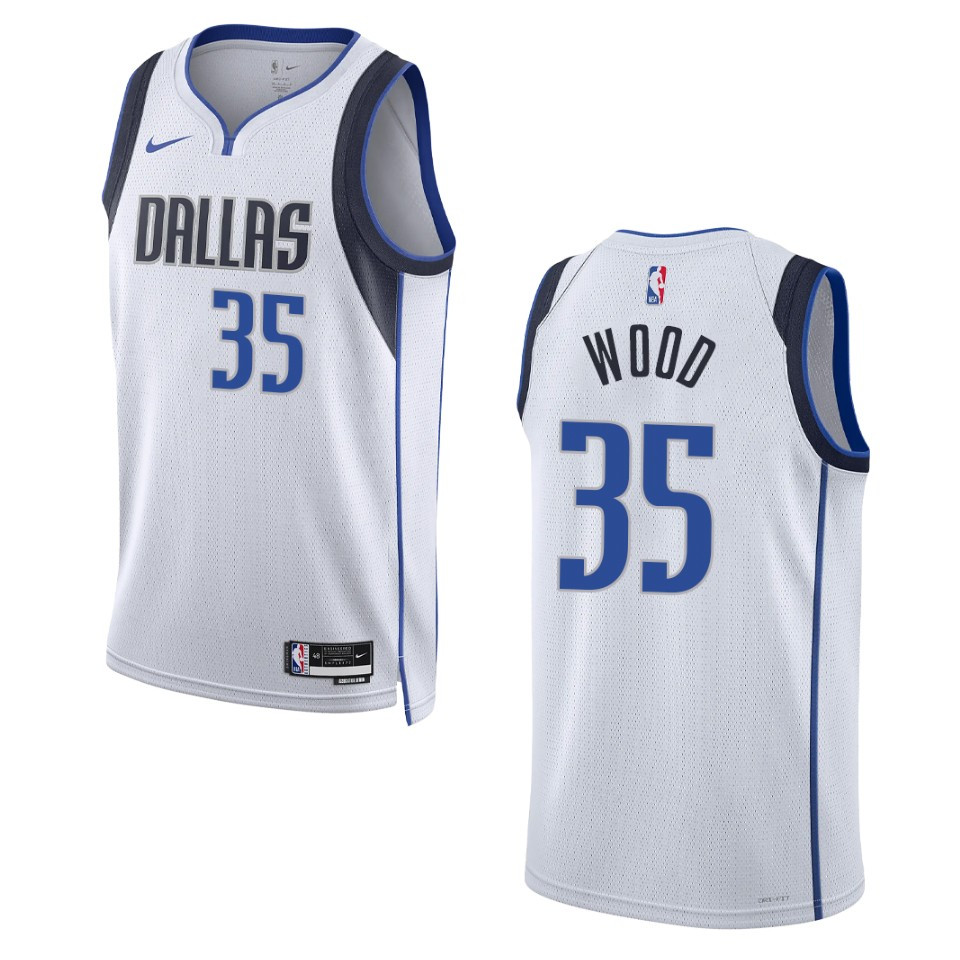 Dallas Mavericks Christian Wood 2022-23 Association Edition White Swingman Jersey