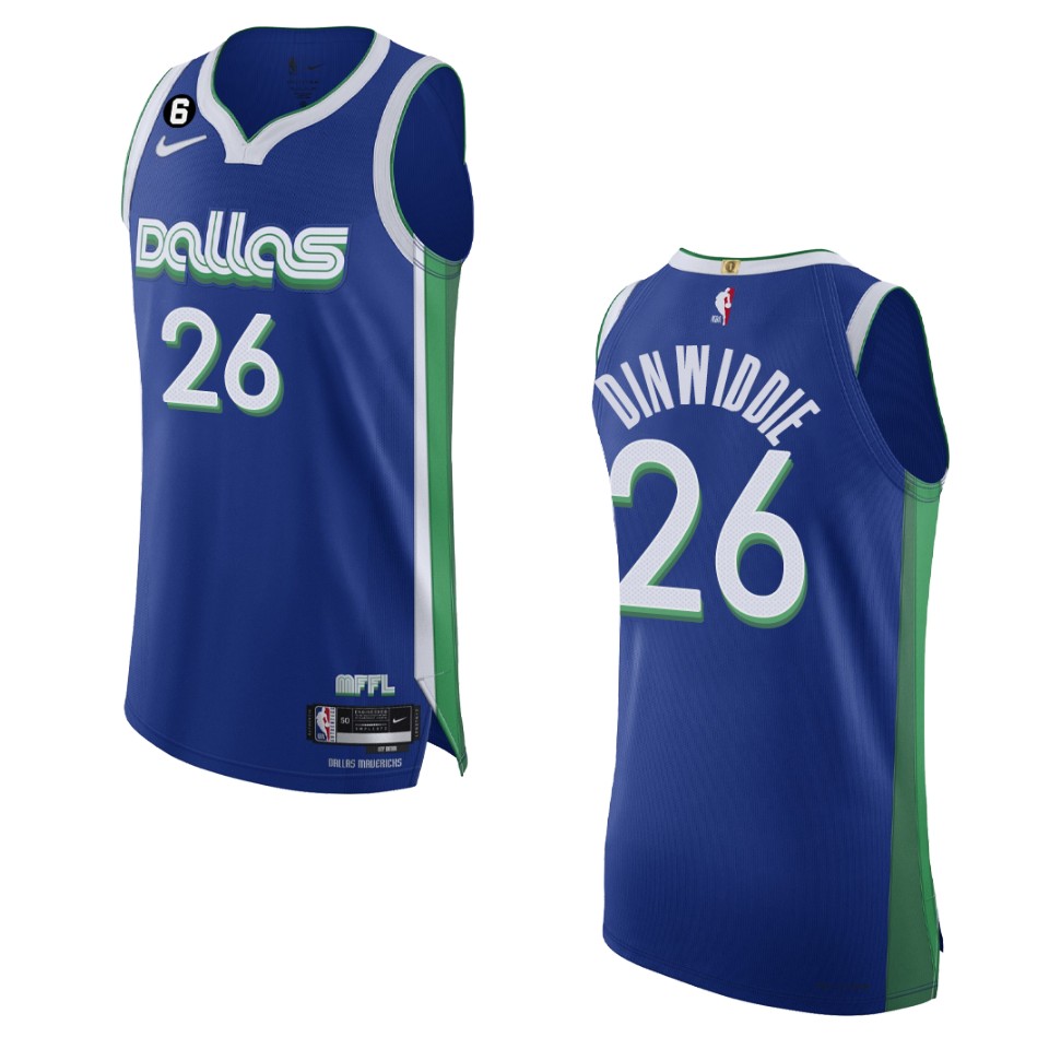 Dallas Mavericks City Edition Spencer Dinwiddie 2022-23 Blue Jersey