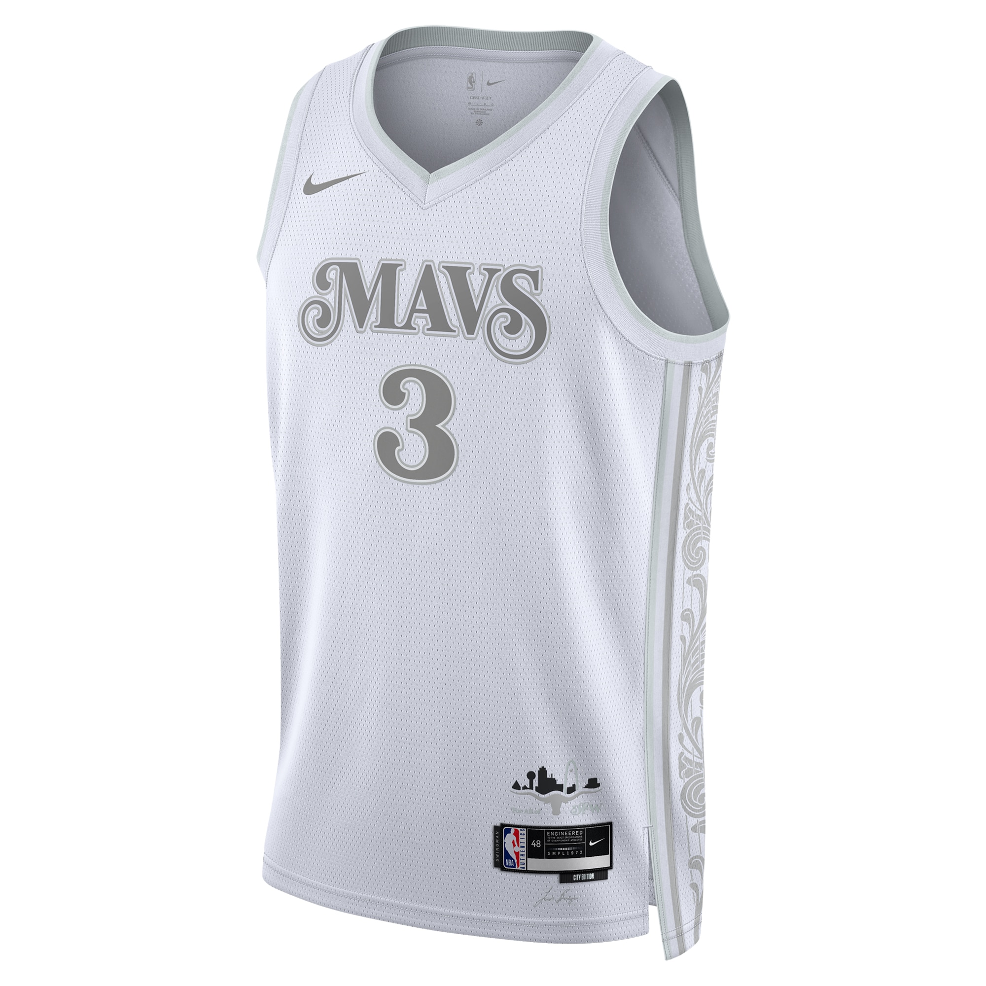 Alternative view of Dallas Mavericks City Edition Swingman Jersey 2024 - White - Anthony Davis - Unisex - JS579 
