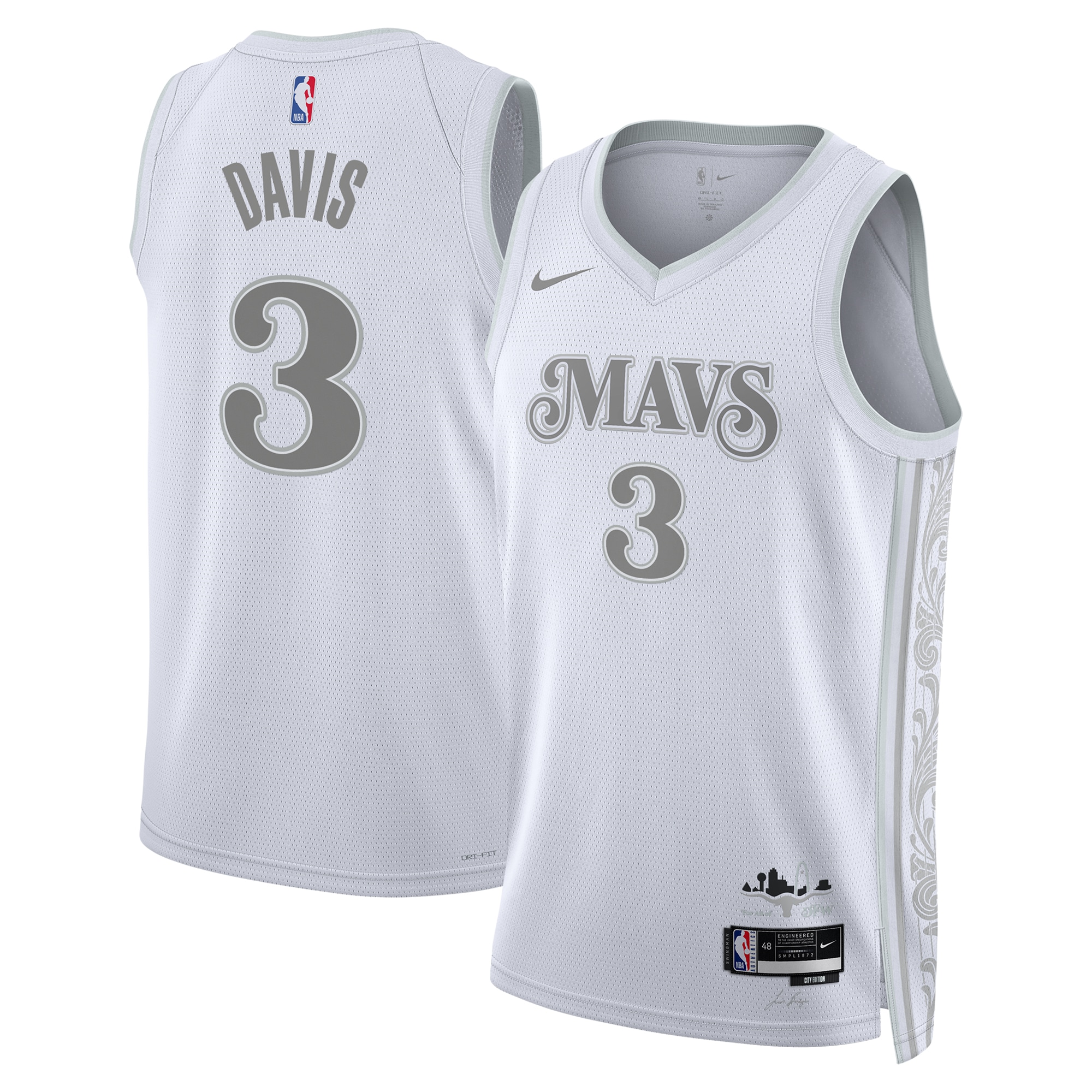 Dallas Mavericks City Edition Swingman Jersey 2024 - White - Anthony Davis - Unisex - JS632 