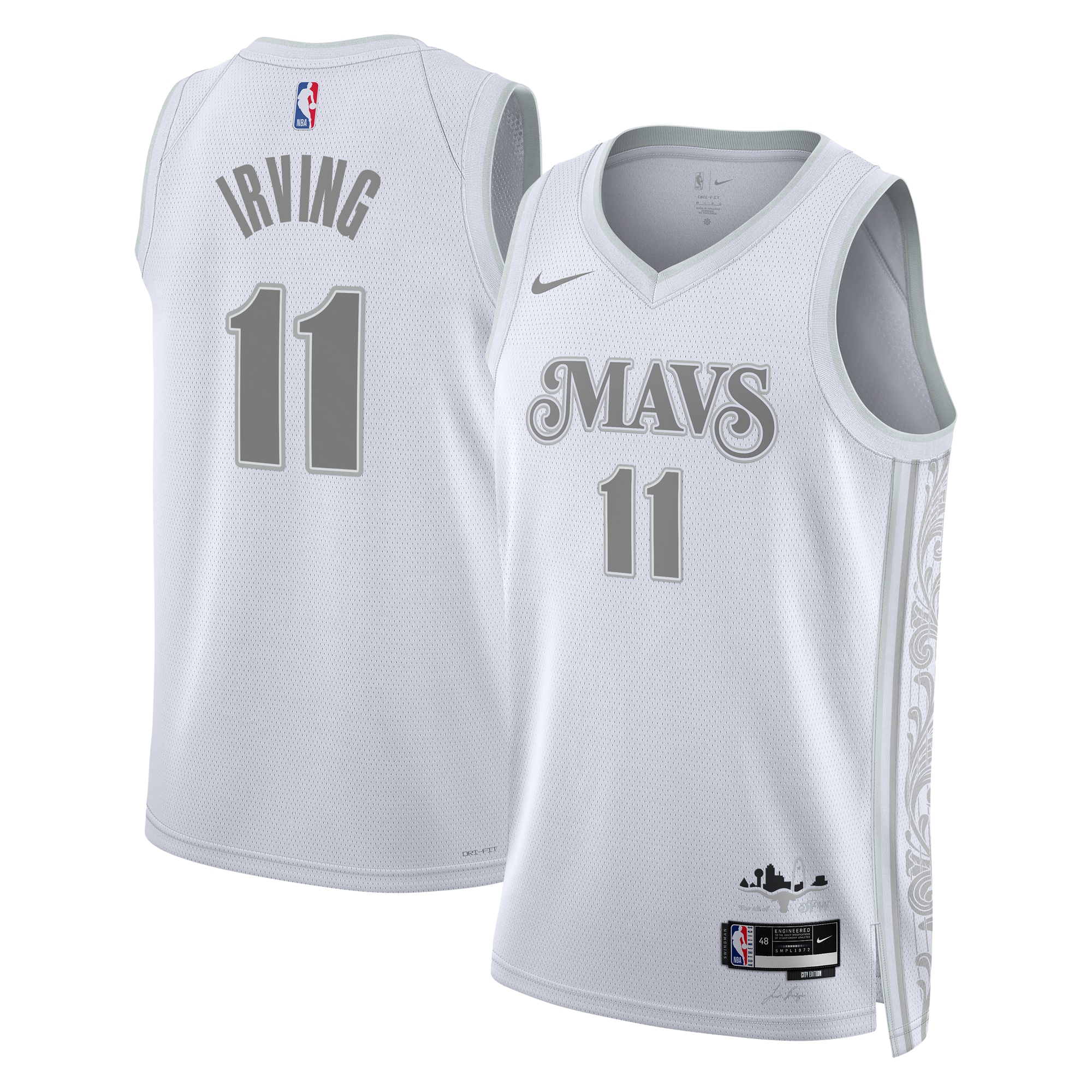 Dallas Mavericks City Edition Swingman Jersey 2024 - White - Kyrie Irving - Unisex - JS772 