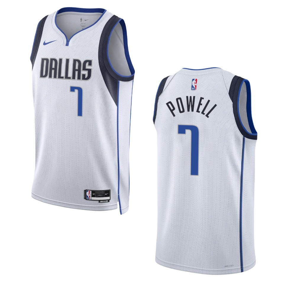 Dallas Mavericks Dwight Powell 2022-23 Association Edition White Swingman Jersey