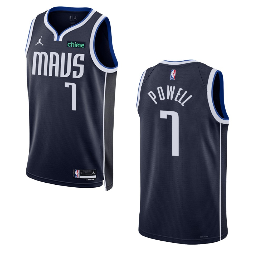 Dallas Mavericks Dwight Powell 2022-23 Statement Edition Navy Jersey Swingman