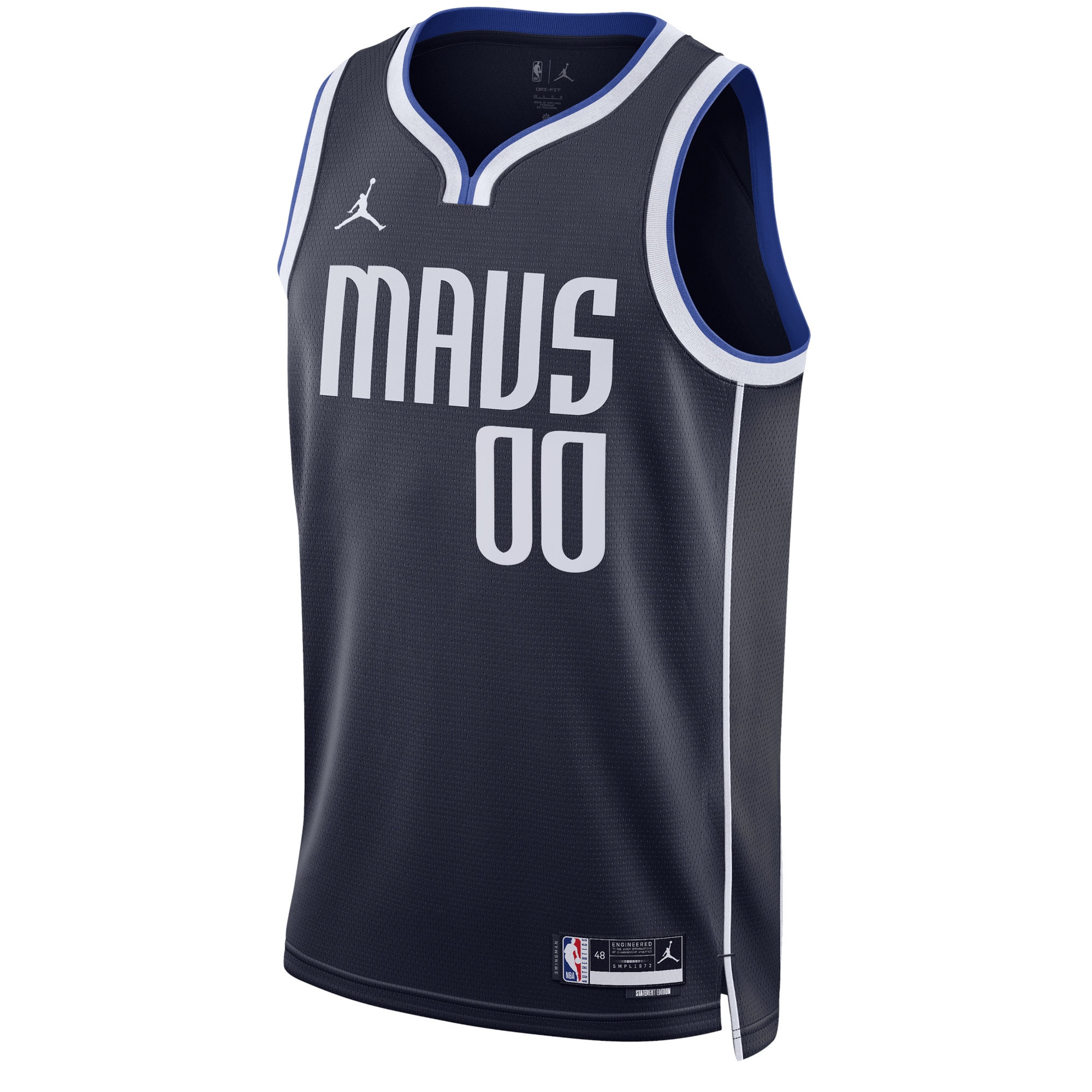 Alternative view of Dallas Mavericks Jordan Brand Unisex 2022/23 Swingman Custom Jersey - Statement Edition - Navy