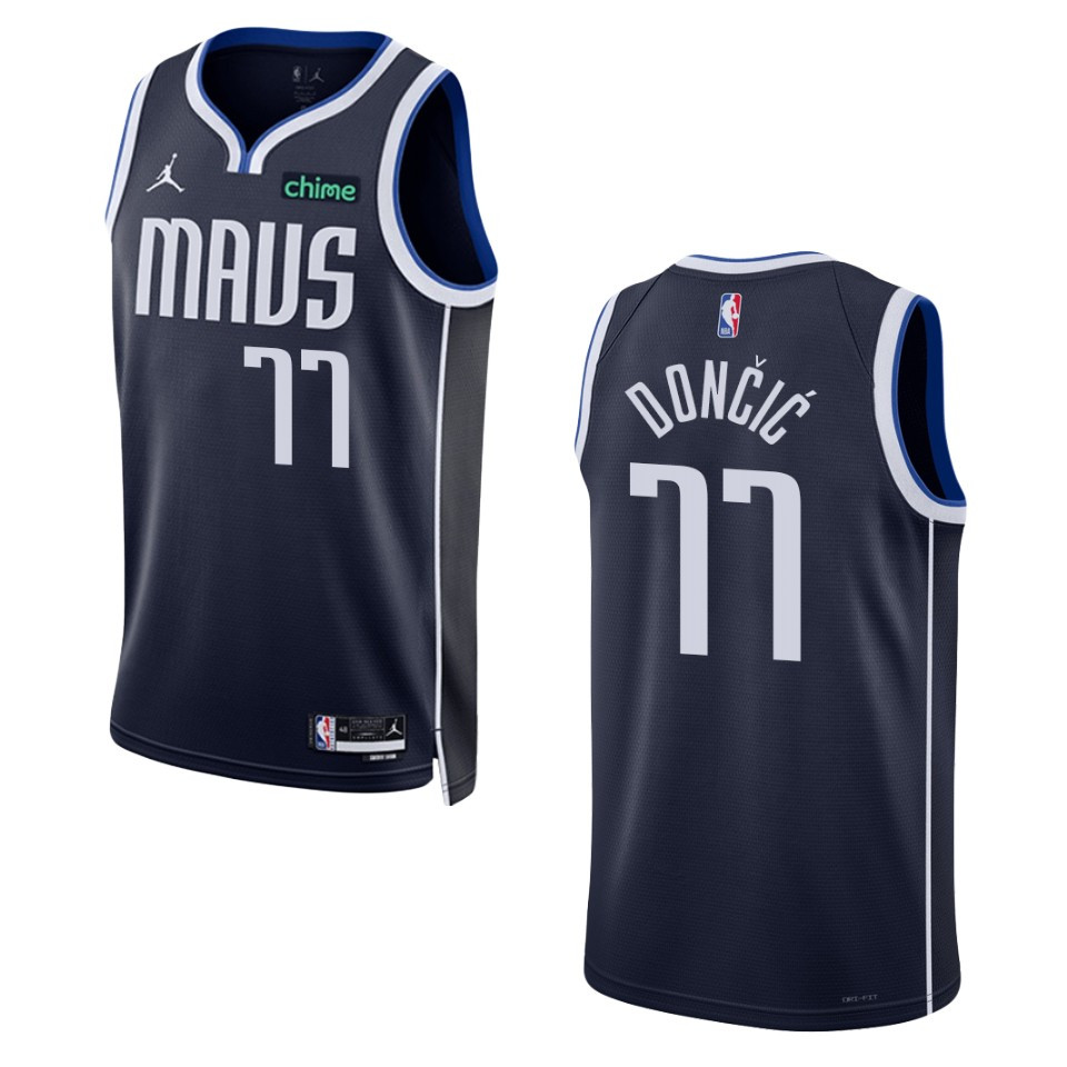 Dallas Mavericks Luka Doncic 2022-23 Statement Edition Navy Jersey Swingman