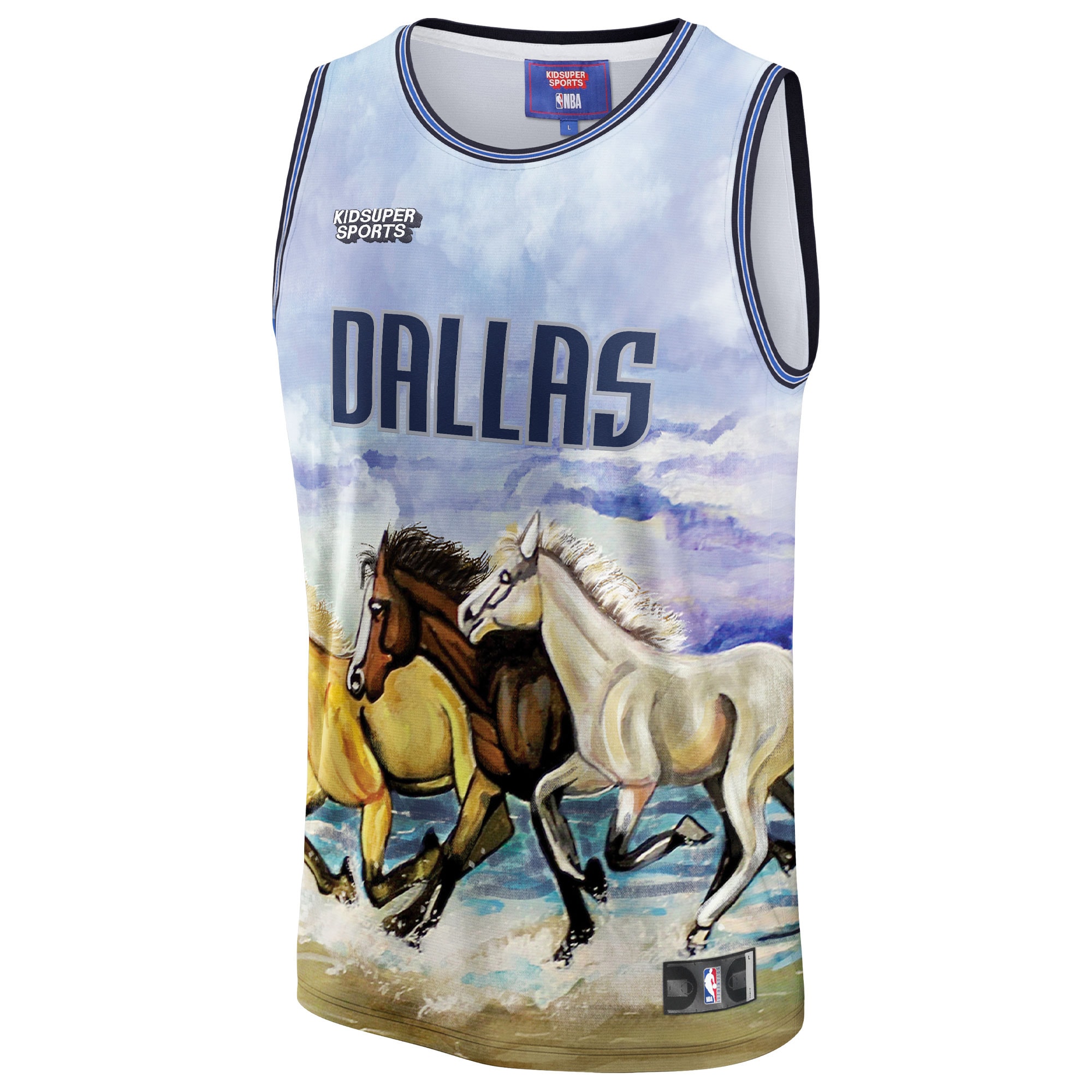 Alternative view of Dallas Mavericks Nba & Kidsuper Studios By Fanatics Unisex Hometown Jersey - Blue