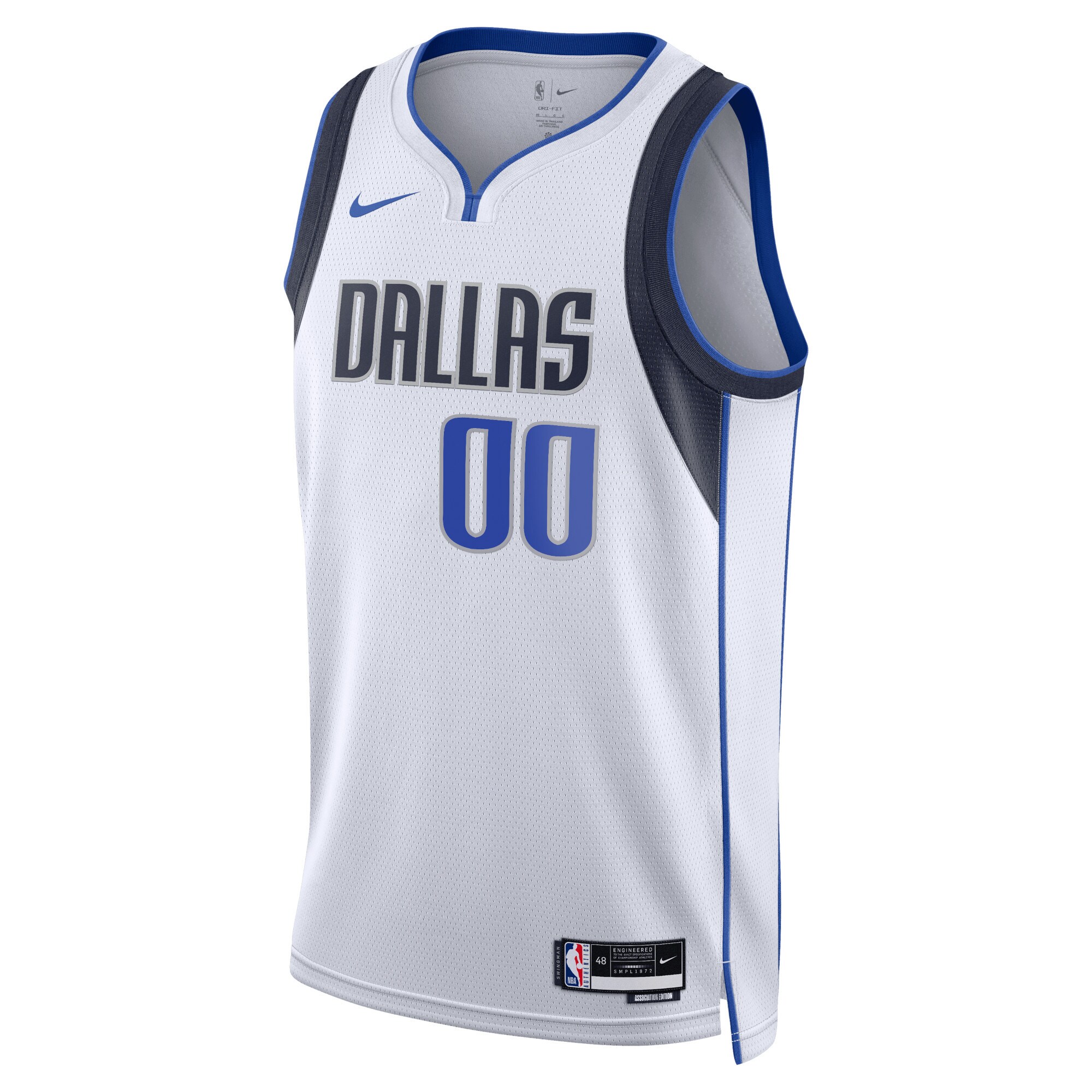 Alternative view of Dallas Mavericks Unisex Swingman Custom Jersey White - Association Edition