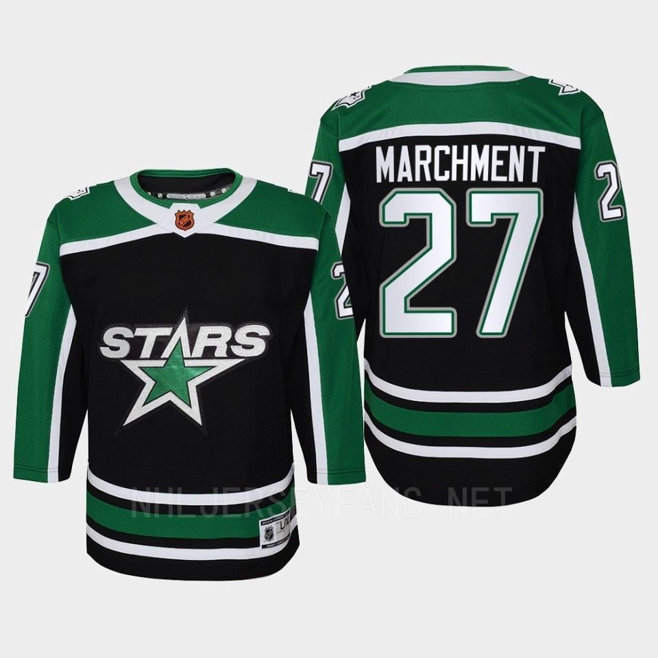 Dallas Stars 27 Mason Marchment Reverse Retro Black Equipment, Youth - JS505 