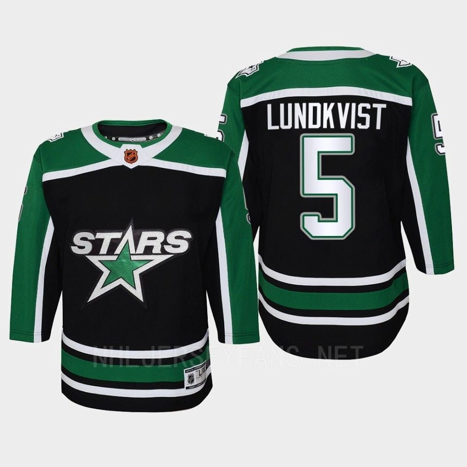 Dallas Stars 5 Nils Lundkvist Reverse Retro Black Equipment, Youth - JS253 