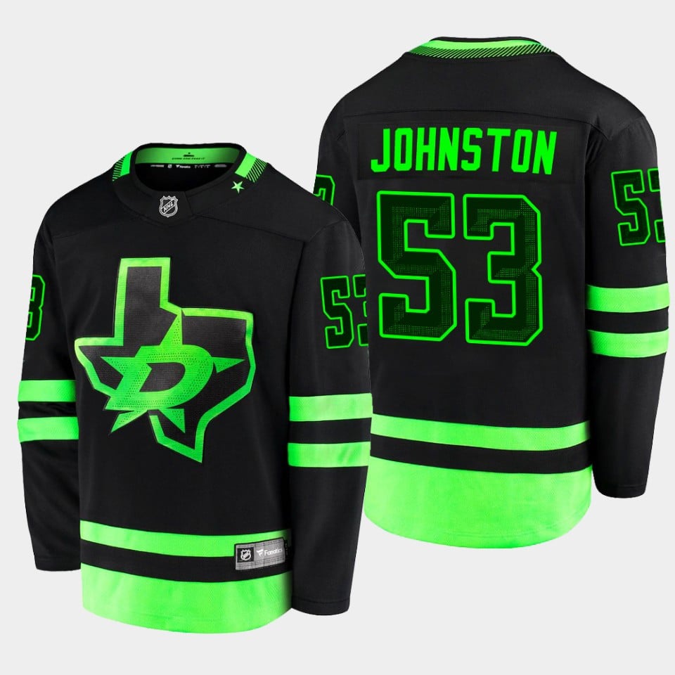 Dallas Stars Wyatt Johnston 53 Alternate Black Jersey Breakaway Player - JS999 
