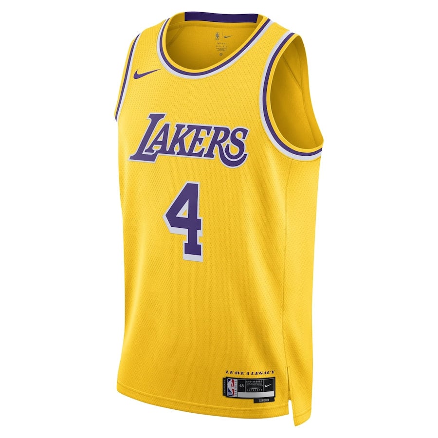 Alternative view of Dalton Knecht 4 Los Angeles Lakers Unisex Swingman Jersey - Gold - JS335 