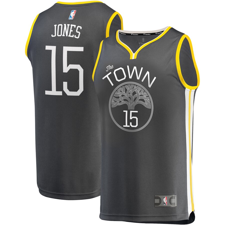 Damian Jones Golden State Warriors Fanatics Branded Fast Break Replica Player Jersey Charcoal - Statement Edition