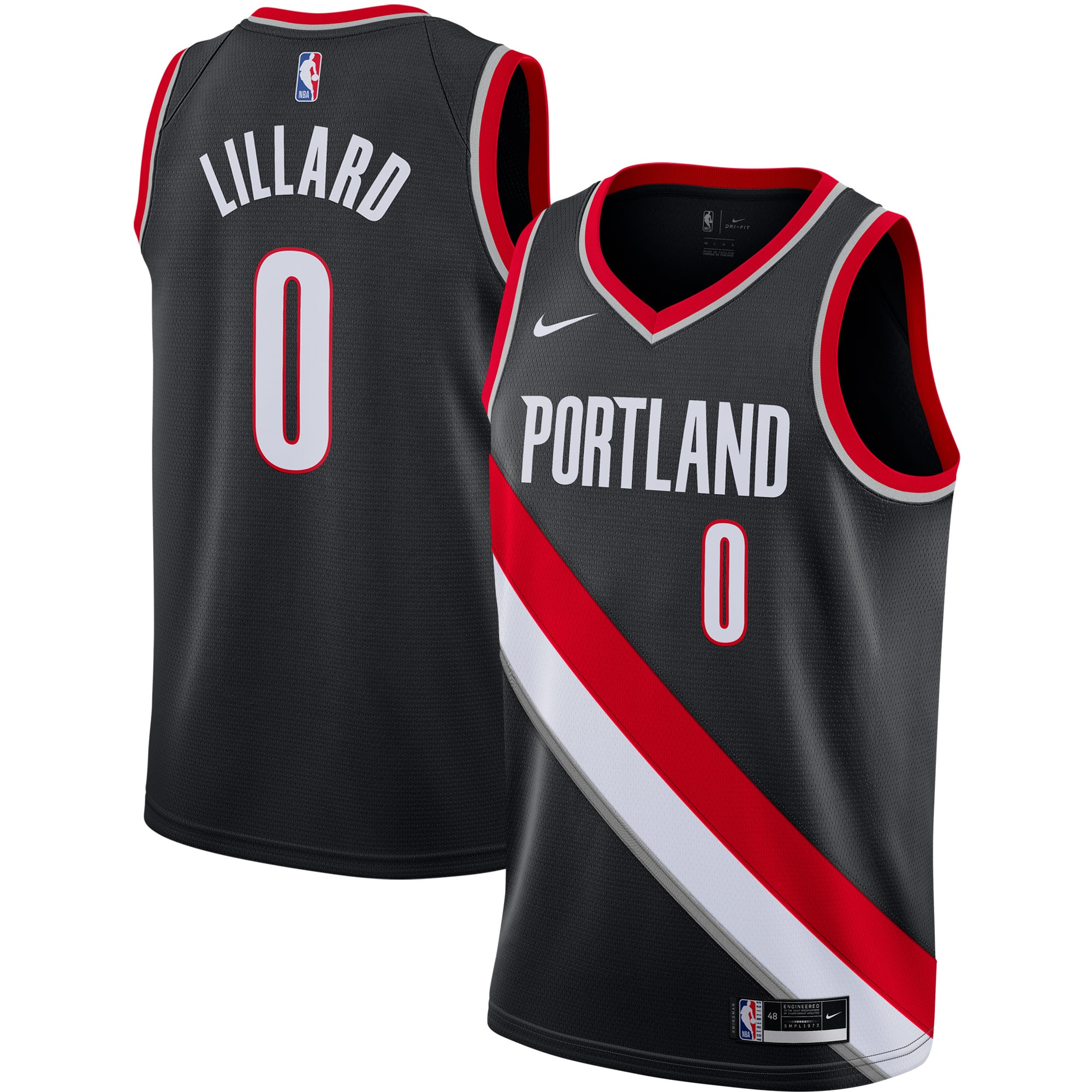 Damian Lillard Portland Trail Blazers 2020/21 Swingman Jersey Black - Icon Edition