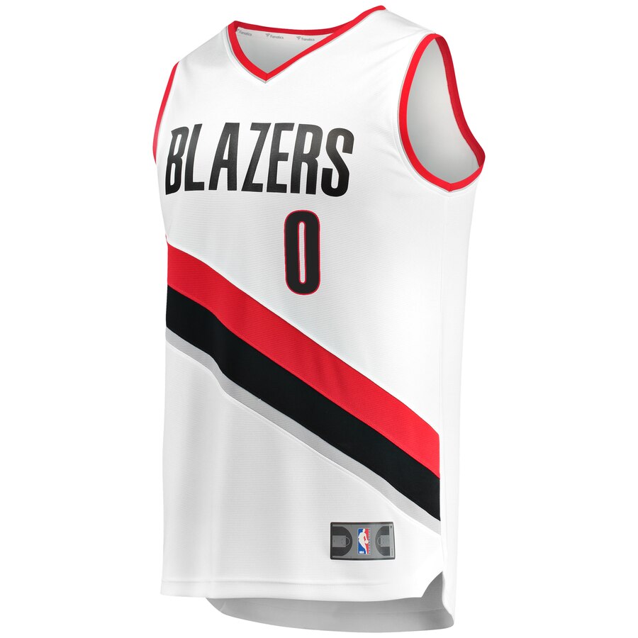 Alternative view of Damian Lillard Portland Trail Blazers Fanatics Branded Fast Break Replica Player Jersey – White – Association Edition