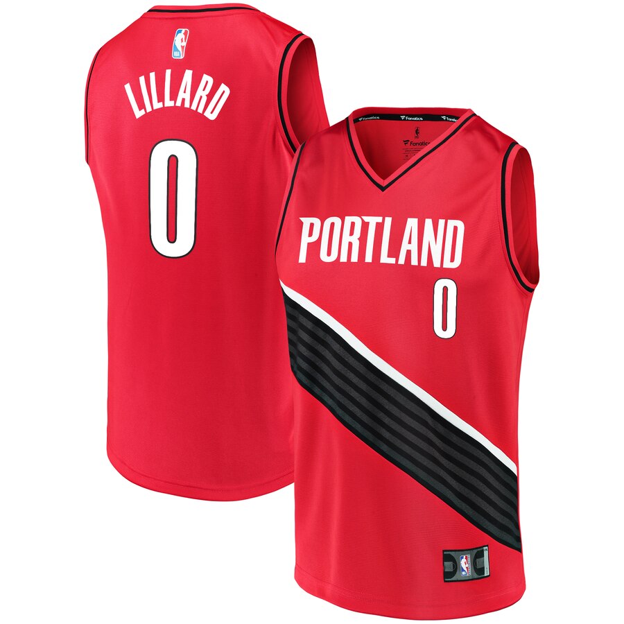 Damian Lillard Portland Trail Blazers Fanatics Branded Fast Break Team Replica Jersey Red – Statement Edition