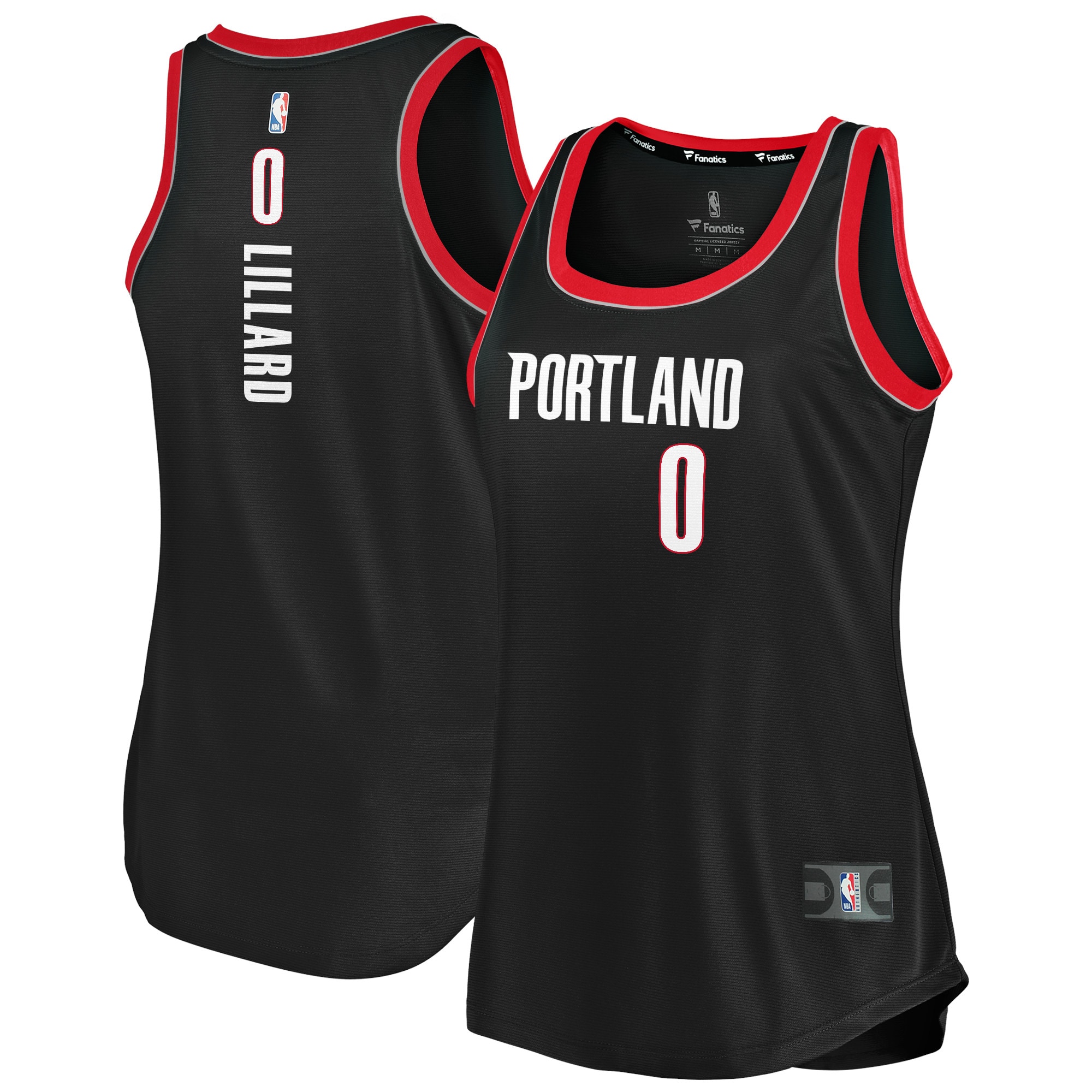 Damian Lillard Portland Trail Blazers Fanatics Branded Women's 2020/21 Fast Break Tank Jersey - Icon Edition - Black