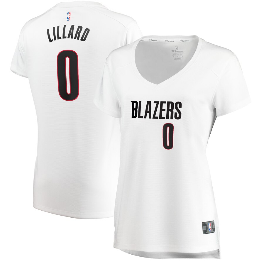 Damian Lillard Portland Trail Blazers Fanatics Branded Women's Fast Break Player Jersey - Association Edition - White