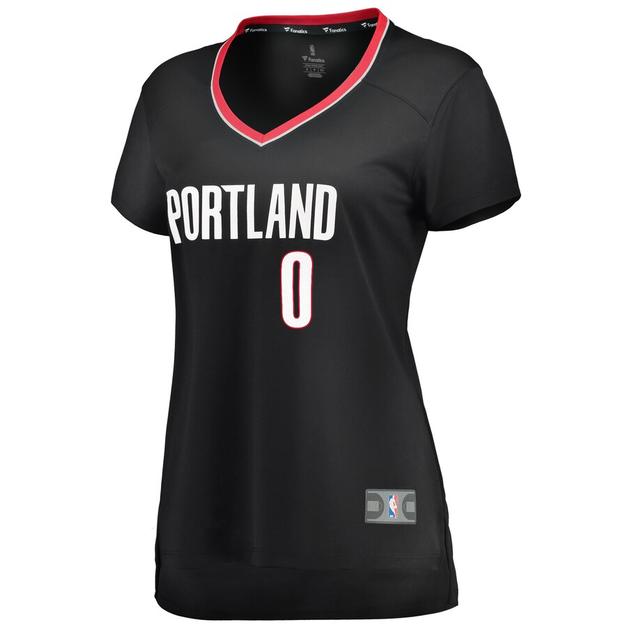 Alternative view of Damian Lillard Portland Trail Blazers Fanatics Branded Women's Fast Break Player Jersey - Icon Edition - Black