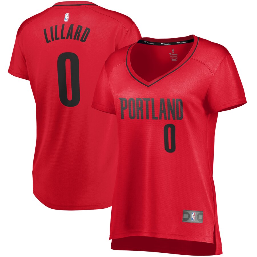 Damian Lillard Portland Trail Blazers Fanatics Branded Women's Fast Break Player Jersey - Statement Edition - Red