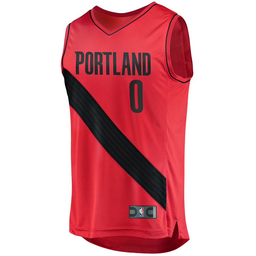 Alternative view of Damian Lillard Portland Trail Blazers Fanatics Branded Youth Fast Break Player Jersey - Statement Edition - Red