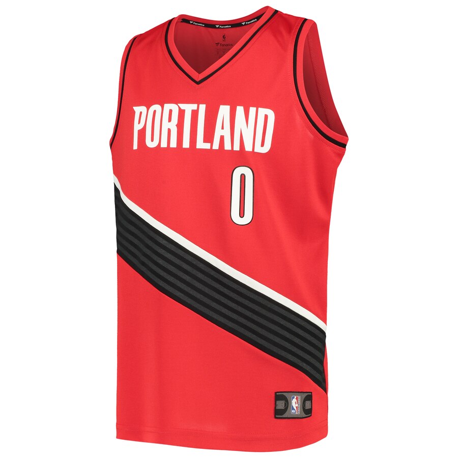 Alternative view of Damian Lillard Portland Trail Blazers Fanatics Branded Youth Fast Break Replica Player Jersey - Statement Edition - Red