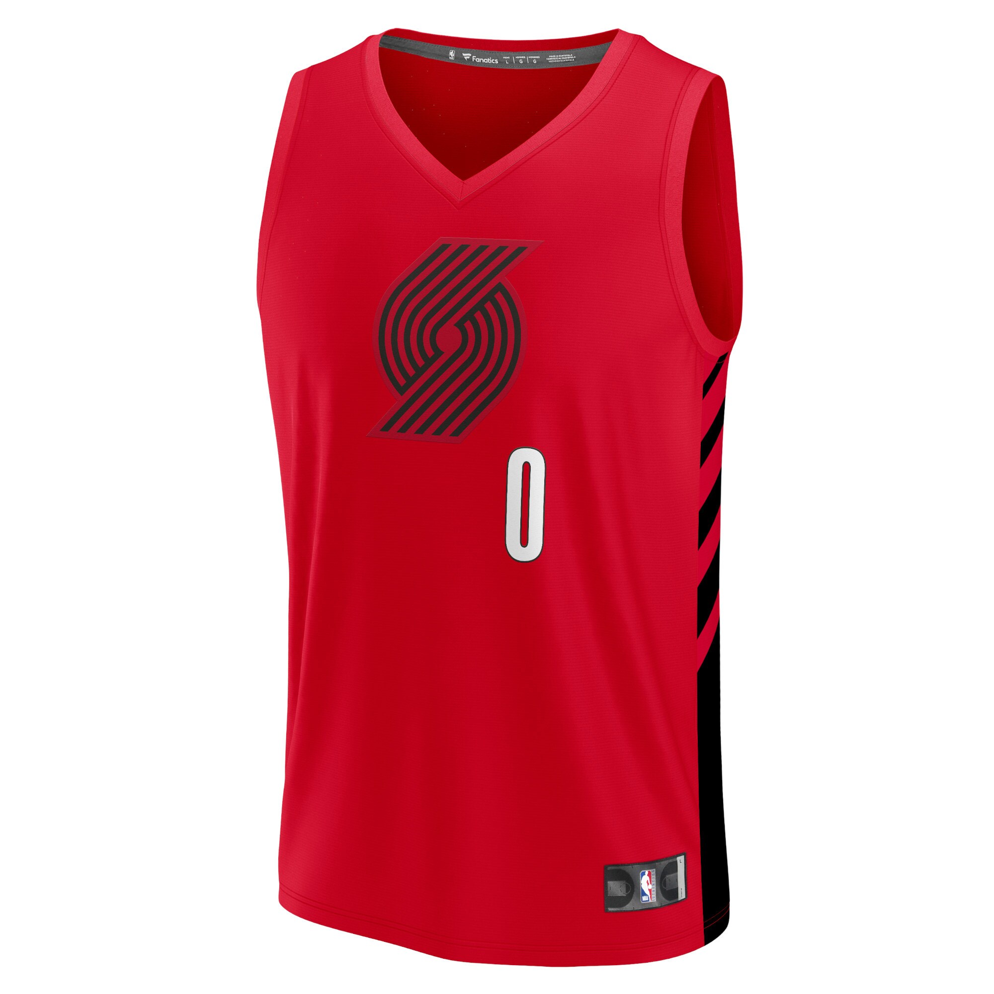 Alternative view of Damian Lillard Portland Trail Blazers Fanatics Fast Break Replica Player Jersey - Statement Edition - Red