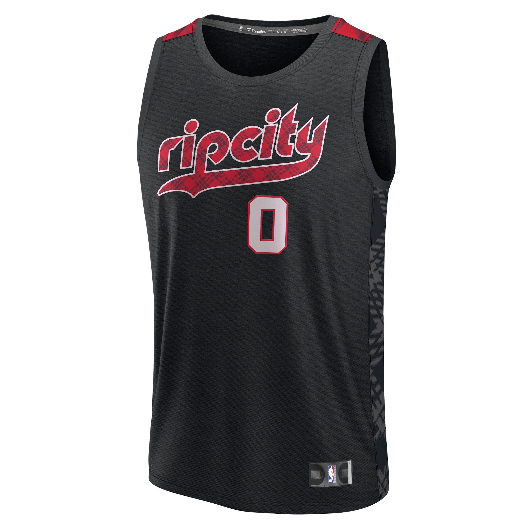 Alternative view of Damian Lillard Portland Trail Blazers Fanatics Youth Fast Break Jersey - Black - City Edition