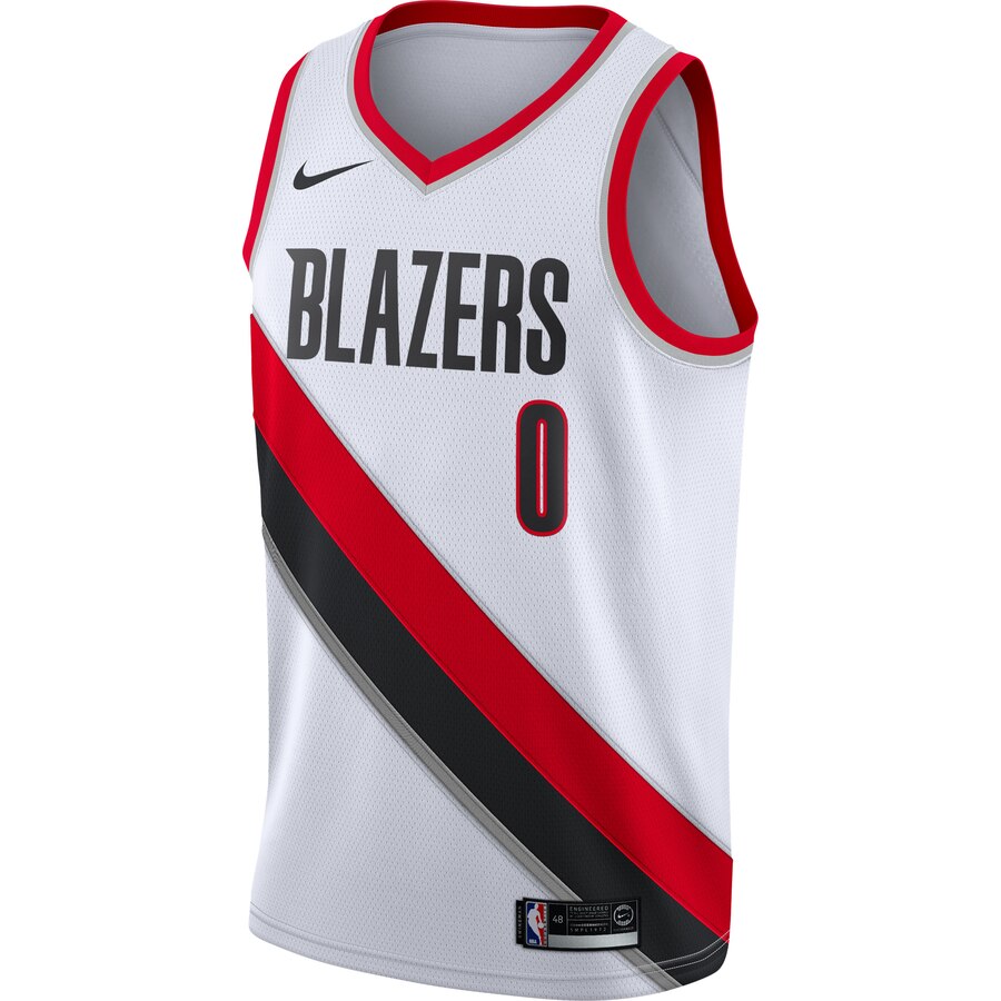 Alternative view of Damian Lillard Portland Trail Blazers Swingman Jersey White - Association Edition