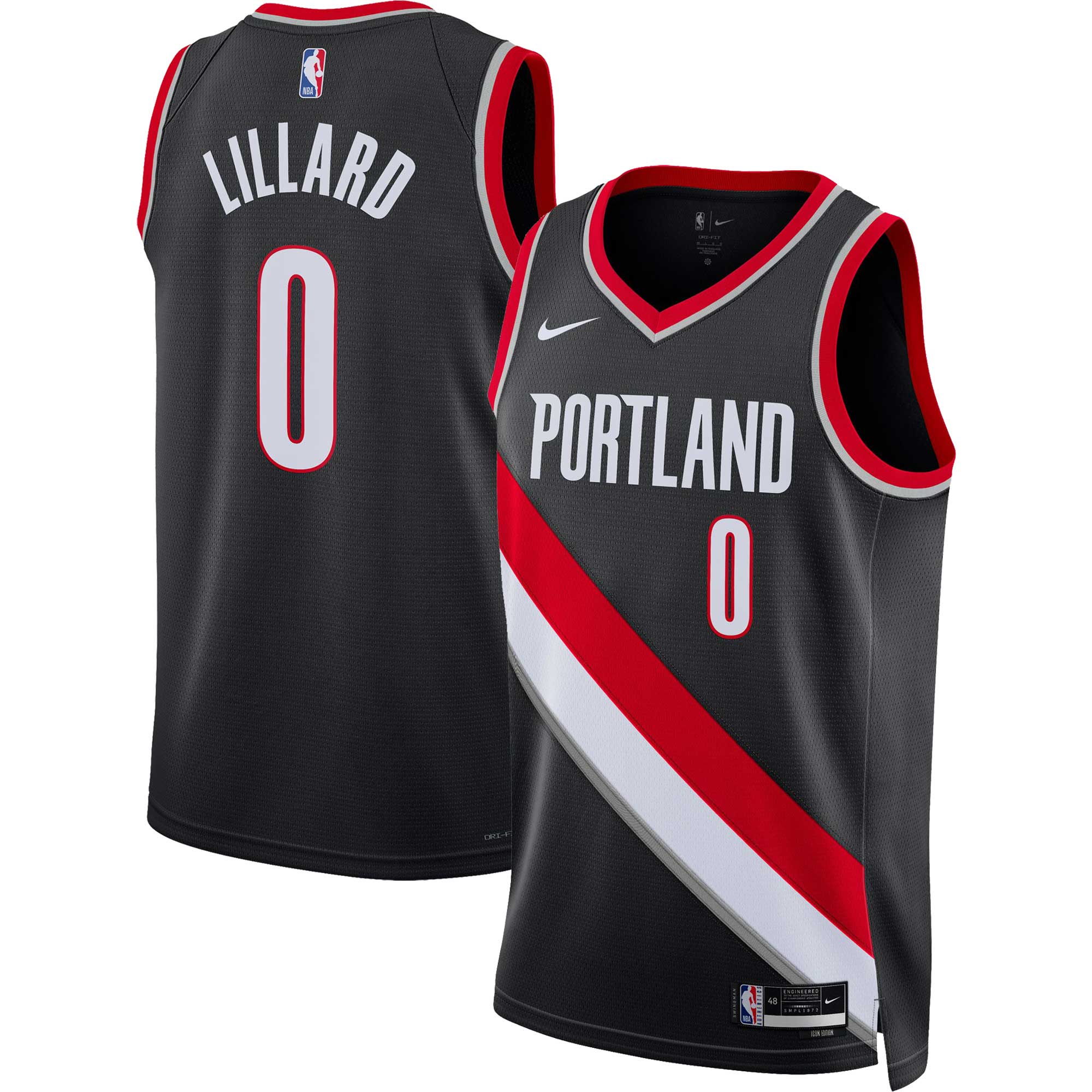Damian Lillard Portland Trail Blazers Unisex Swingman Jersey – Icon Edition – Black