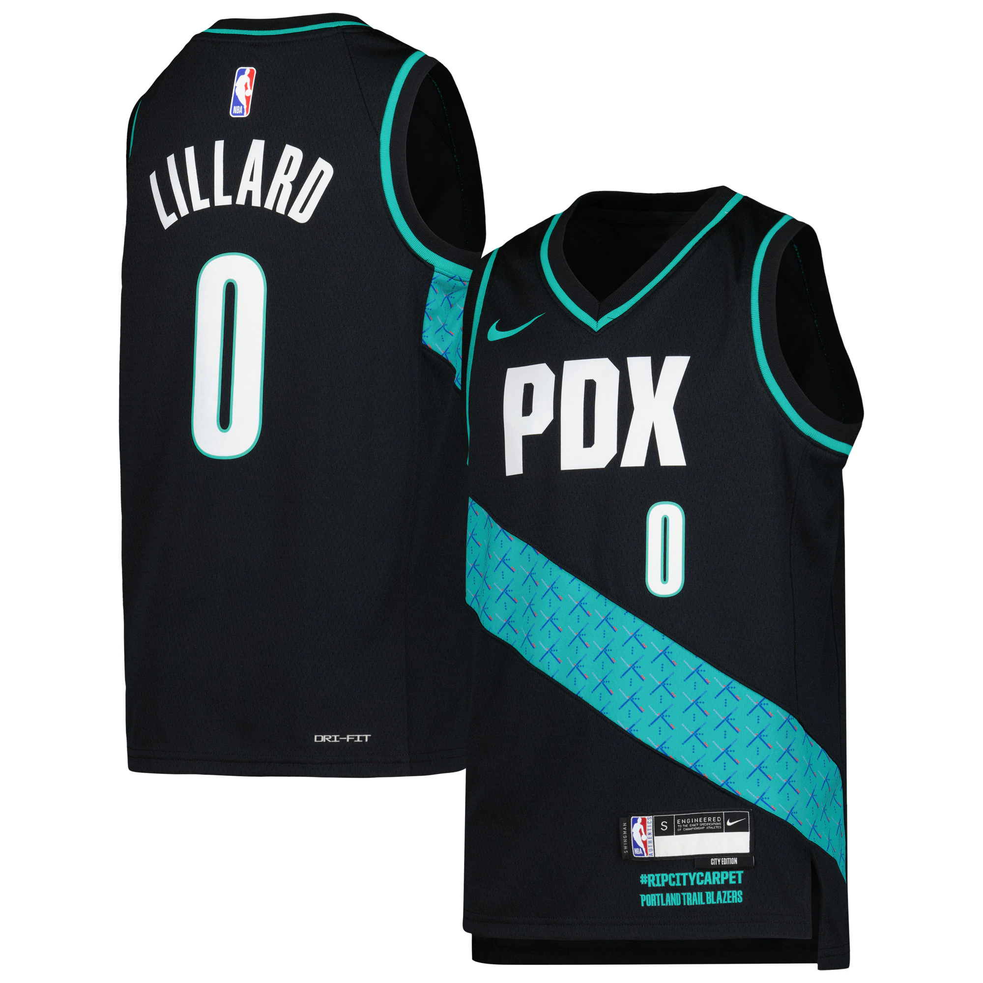 Damian Lillard Portland Trail Blazers Youth 2022/23 Swingman Replica Jersey - City Edition - Black